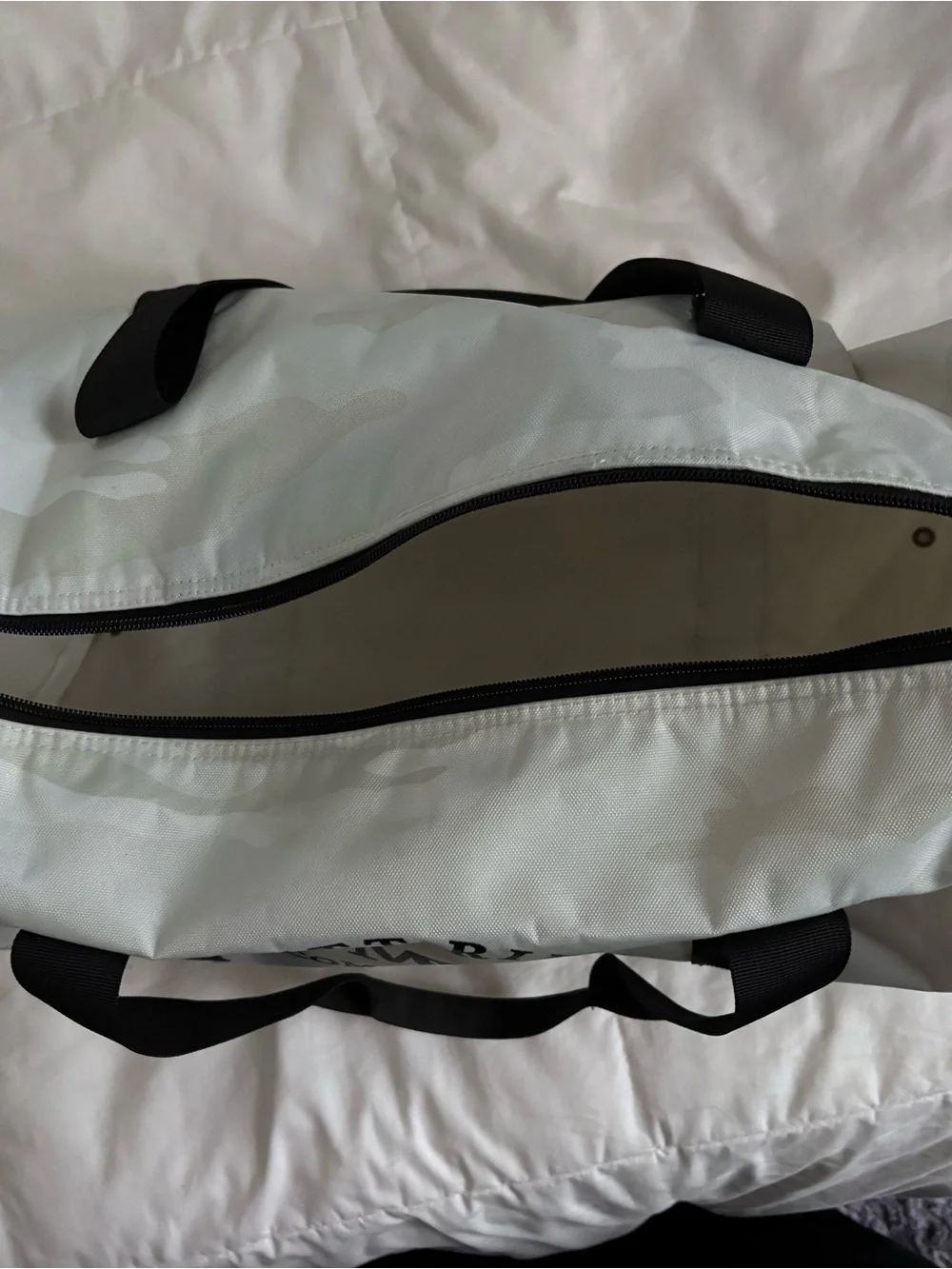MR Comedy Club White Camo Duffel Bag